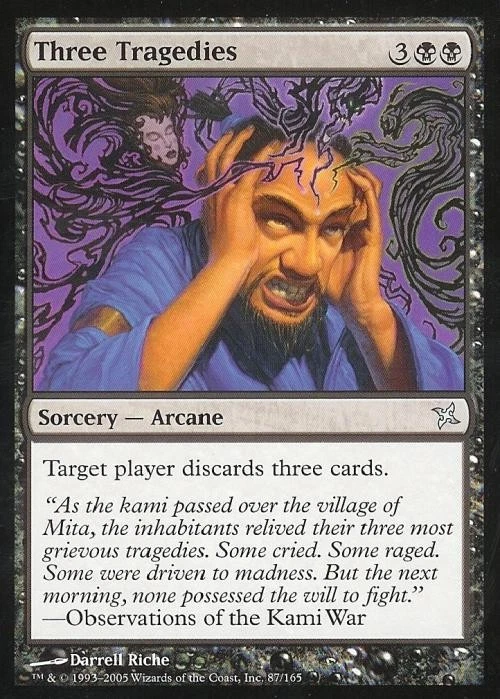 Three Tragedies -Foil Medium Play MTG Betrayers of Kamigawa - Image 1 of 1