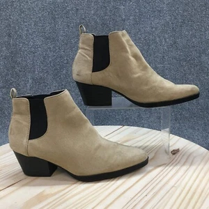 Old Navy Ankle Chelsea Boots Womens 9 Brown Pull On Almond Toe Casual Leather - Picture 1 of 19