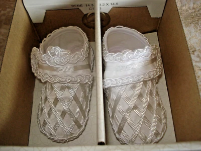 New Bautizo White Christening Baptism Shoes & Socks Boys/Girls Sz Med NRFB - Image 1 of 4