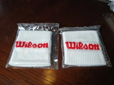 2 Vintage WILSON 3” WOVEN WRIST BANDS-Sweatband Tennis Squash Sweat NEW SELAED! - Image 1 of 4