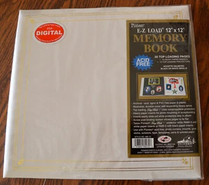 Pioneer E-Z Load 12x12 memory book White with Gold trim 20 Top Loading Pages - Picture 1 of 4