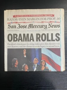 San Jose Mercury News 7. November 2012 Barack Obama - Bild 1 von 2