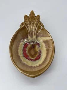 Plato de piña California Pottery Maurice of CA EE. UU. de colección años 70 rojo tostado - Imagen 1 de 16