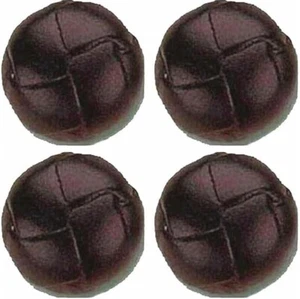 ATbutton Brand 4 Large (7/8 inch), Brown, Genuine Leather Buttons- Hand Crafted - Picture 1 of 3