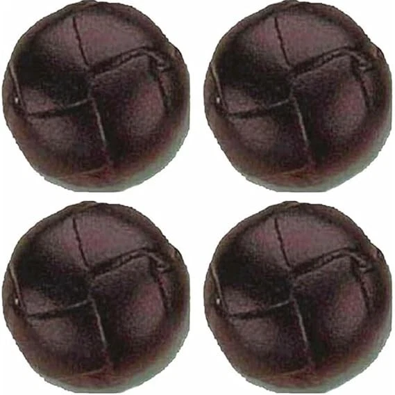ATbutton Brand 4 Large (7/8 inch), Brown, Genuine Leather Buttons- Hand Crafted - Image 1 of 3