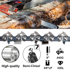 2pk 8" Chainsaw Chain Fits Ryobi RY43161 RY43160A RY4360 RY40504A 3/8"-.043-33DL - Picture 1 of 7