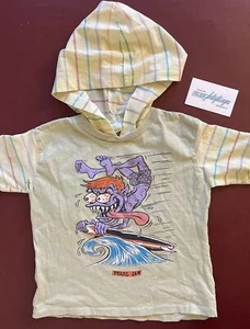 Youth 90’s RARE Pearl Jam Gremmie Out of Control Hooded T Shirt Boys Size 5 - Picture 1 of 18