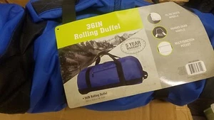 BLUE 36 INCH ROLLING DUFFEL 36 X 15 X 14.75 ITEM #1001853886-NEW-FAST SHIPPING! - Picture 1 of 2