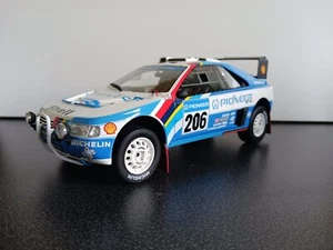Voiture miniature Peugeot 405 turbo 16 rallye Paris Dakar 1989 1:18 Ickx Otto - Foto 1 di 6