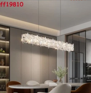 Italian Light Luxury Restaurant Crystal Chandelier Designer Linear Kitchen Lamp - Photo 1 sur 8