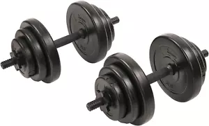 Exercise Vinyl 40 Lb Dumbbell Set Hand Weights for Strength Training, Weight Los - Picture 1 of 12