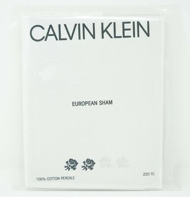 Calvin Klein Clon 100% Algodón Peinado Percal Floral Almohada Falsa - EURO - Blanco Foto 1 de 3