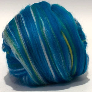 Top de vacaciones teñido Merino/Seda (70/30) DHG 100 g lana itinerante fieltro giratorio azul - Imagen 1 de 2