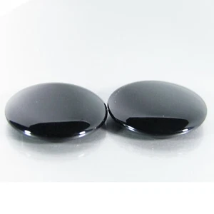 26.50Cts Excellent Natural Black Onyx 20mm Round Shape Matching Pair Ref VDO - Picture 1 of 3