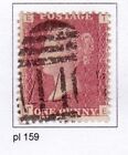 Great Britain 1858 1d red plate 159