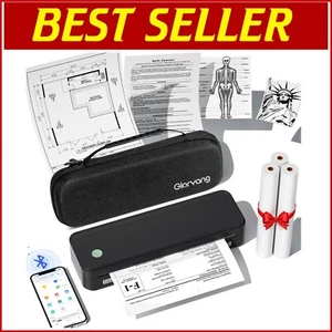 Wireless Inkless Travel Printer - Compact Black Thermal Printer with Accessories - Picture 1 of 8