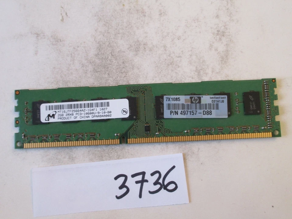 Micron MT16JTF25664AZ-1G4F1 2Gb PC3-10600 1333Mhz DDR3 Desktop Memory RAM (3736) - Image 1 of 2