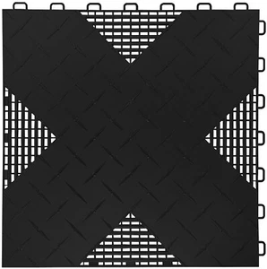 Black … HYBRID-X garage floor tiles. 50 square feet 17” X 17” MADE IN USA - Picture 1 of 23
