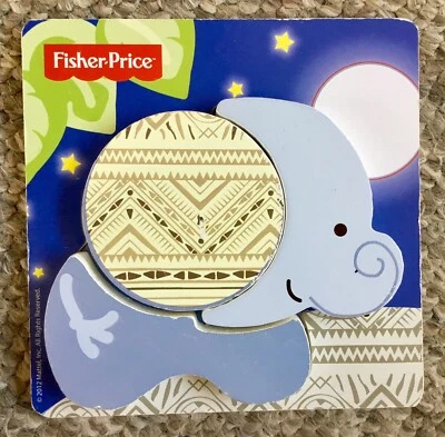 Fisher-Price SnugaMonkey Elephant Wood Puzzle Jigsaw Easy Grip Toddler 18M - Image 1 of 3
