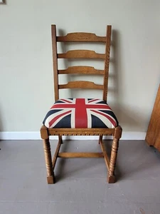 union jack flag dining chair seat pad Reupholstered/refurbishment service - Picture 1 of 2
