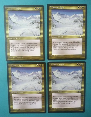 Magic the Gathering MTG Alliances WINTER'S NIGHT X 4 LP/EX  Rare 1996 NICE! - Image 1 of 4