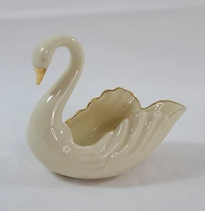 LENOX Swan Trinket Dish with ๐ฅ24K Gold Trim Handcrafted 4โX5โ Ivory NEW in BOX - Picture 1 of 19