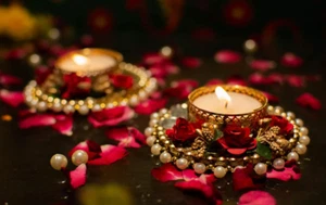 Metal Tea Light Candle Holder And Diwali Decoration Items Traditional Designer G - Picture 1 of 6