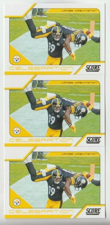 (3) James Washington 2021 SCORE "CELEBRATION" INSERT LOT #C1 PITTSBURGH STEELERS - Image 1 of 1
