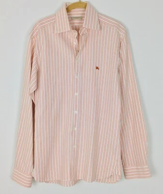 Camisa Burberry para hombre con botones a rayas 100 % algodón manga larga talla 15-38 Foto 1 de 3