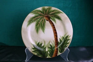 Plato(s) de ensalada de palmera Kona pintado a mano sobremesas loza ilimitada - Imagen 1 de 3