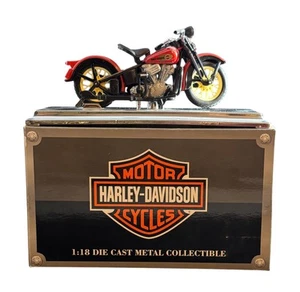 Maisto 1:18 Die Cast Harley Davidson 1936 EL Knucklehead rot Motorrad mit Box - Bild 1 von 6