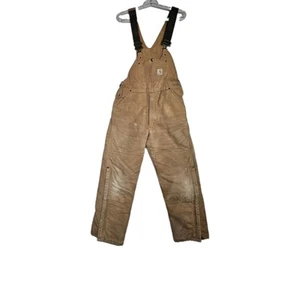 Salopette uomo Carhartt trapuntata foderata in tela bavaglino taglia XL marrone YYR02 - Foto 1 di 7