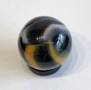 Peltier Wonky Rainbo Marble Translucent Amber Base Vintage NM 0.59” 19/32” - Picture 1 of 10