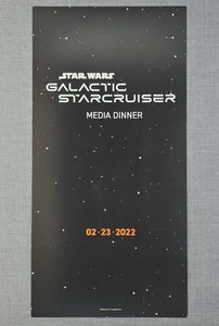Star Wars Galactic Starcruiser Media Dinner menu 2022 Rare Disney World ephemera - Picture 1 of 3