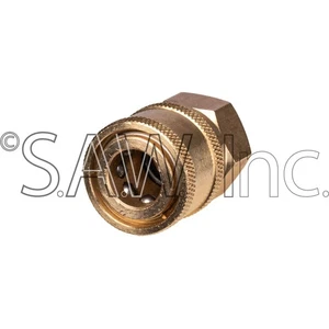7100021 Simpson OEM Brass 1/4" QC Female - NPT Female Quick Connect Adapter - Picture 1 of 3