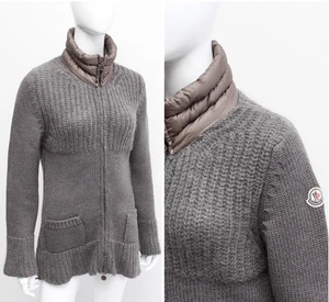 Authentic Women's MONCLER Maglione Tricot Cardigan Wool Knit Jacket Size fits M - Picture 1 of 14