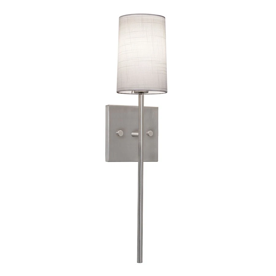 AFX Lighting Rose 1 Light Wall Sconce, Satin Nickel/White - ROSS0420CBSN Foto 1 de 1
