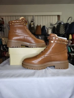 Michael Kors Turner Astor Stud Leather Boot In Luggage Size 7M New In Box - Image 1 of 4