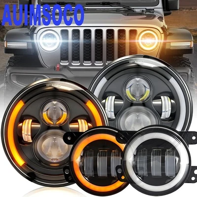 Faro antiniebla LED redondo de 7" alto/bajo de 4" para Hummer H1 deportivo utilitario 2002-2006 Foto 1 de 4