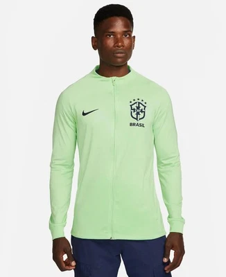 耐克 Dri-Fit 针织足球田径夹克巴西 Strike 绿色 XL DX1950-390 全新带标签 — 第 1/4 张图片