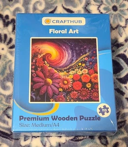 Crafthub "Blumenkunst Holzpuzzle" Medium/A4-förmige Teile New Age 14+++ - Bild 1 von 7