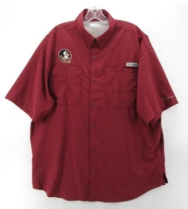 Camisa FSU Florida State Seminoles Para Hombres XL Granate Columbia PFG Omni Tono Pesca - Imagen 1 de 10
