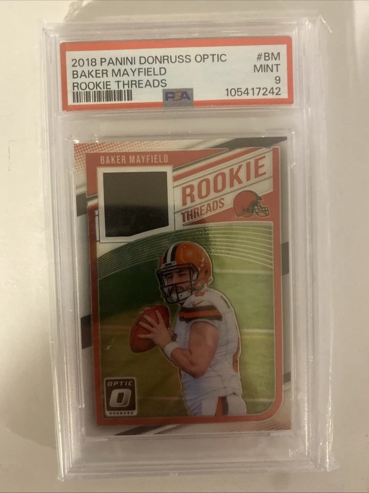 Donruss Optic Baker Mayfield 2018 parche PSA nine novato Foto 1 de 2