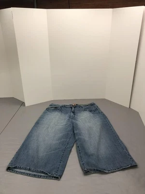 Akademiks Denim Shorts Mens 40 Blue Jean Baggy RN0100964 Streetwear Embroidered - Image 1 of 4