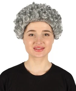 HPO Adult Women’s Dark Grey Older Lady Curly Afro Wig HW-7027 - Picture 1 of 10