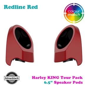 Redline Red King Tour Pack 6.5" Speaker Pods for 14+ Harley Street FLHX - Picture 1 of 5