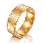 Men's 750 Gold 18Carat Gold Plated 7mm Yellow Gold Silver Ring R2557L