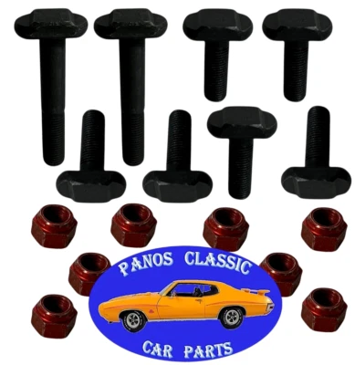 Placas de freno de tambor de eje delantero Ford 1965-1973 pernos en T y tuercas 3/8-24 x 2-3/16" #578 Foto 1 de 4