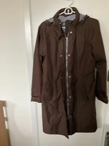 Eddie Bauer Women's Trench Coat Weatheredge Hooded -Brown - M - Picture 1 of 7