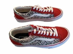 VANS Unisex Red White Black Off The Wall  Men's 8 Women’s 9.5 Some Color Bleed